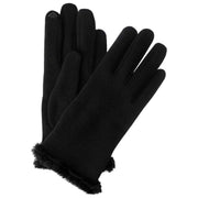 Gants Smartouch à bordure en fourrure thermique Isotoner - Noir