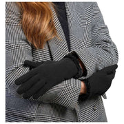 Gants Smartouch à bordure en fourrure thermique Isotoner - Noir