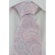 Michelsons of London Elegant Paisley Tie and Pocket Square Set - Pink