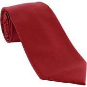 Michelsons of London Plain Polyester Pocket Square and Tie Set - Dark Red