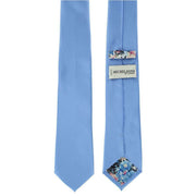 Michelsons of London Plain Tie and Contrast Floral Pocket Square Set - Light Blue