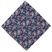 Michelsons of London Plain Tie and Contrast Floral Pocket Square Set - Pink