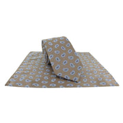 Michelsons of London Spring Pine Tie and Pocket Square Set - Taupe Brown