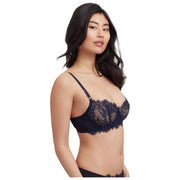 Soutien-gorge balconnet en dentelle Skarlett Blue Entice - Noir/Marine minuit