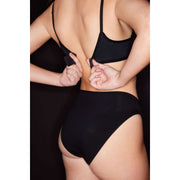 Natori Bliss Bare Cotton Slip échancré - Noir