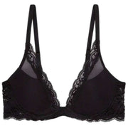 Soutien-gorge t-shirt plongeant plumes Natori - Noir