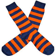 Bassin and Brown Hooped Stripe Socks - Orange/Navy