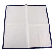 Michelsons of London Shoestring Border Handkerchief - White/Navy
