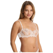 Soutien-gorge balconnet en dentelle Skarlett Blue Entice - Blanc/Nylon Tan