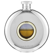 Orton West 4oz Round Porthole Hip Flask - Silver