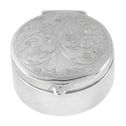 Orton West Engraved Pill Box - Silver