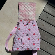 Moon Nude Strawberry Flap Backpack - Rose/Rouge
