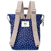 Petit sac à dos en toile recyclée Roka Bantry B - Bleu marine à pois