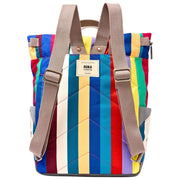 Sac à dos Roka Canfield B Medium en toile recyclée - Larges rayures multicolores