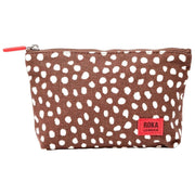 Roka Maida Vale Petite pochette en toile de coton - Pois marron