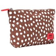 Roka Maida Vale Petite pochette en toile de coton - Pois marron