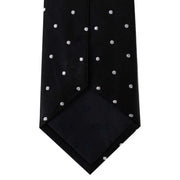 David Van Hagen Polka Dot Tie - Black/Silver