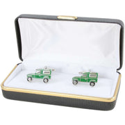 Zennor Farm Truck Cufflinks - Green/Silver