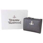 Vivienne Westwood Saffiano Slim Flap Card Holder Purse - Noir