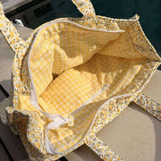 Grand sac cabas Moon Nude Buttercup - Jaune/Blanc