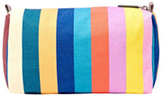 Roka Mayfair Petite trousse de toilette en toile de coton - Larges rayures multiples