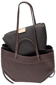 Elie Beaumont Origami Tote Bag - Marron Chocolat Foncé