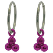 ti2-titanium-triple-bead-charm-hoop-earrings---pink-34455927