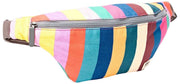 Petit sac banane en toile de coton Roka Mill Hill - Larges rayures multicolores