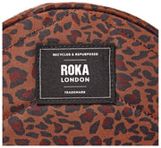 Roka Paddington Petit sac à bandoulière en toile recyclée - Mini Léopard Marron
