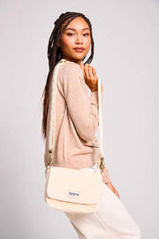 Sac à Bandoulière Hindbag Margault - Velours Beige