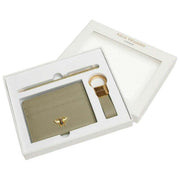 Alice Wheeler London Bow Card Holder Porte-clés et stylo Coffret cadeau de luxe - Vert pistache