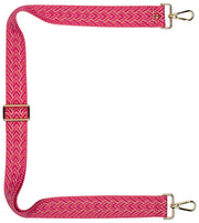 Bandoulière de sac Elie Beaumont - Rose Cerise Herringbone