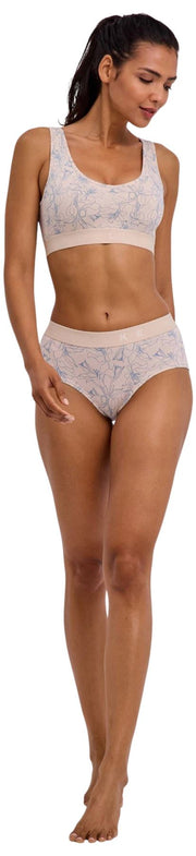 Falke Daily Comfort Print 2-Pack Bustier Bralette - Beige/Bleu