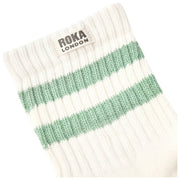 Chaussettes Roka Windsor Stripe Crew - Vert Matcha