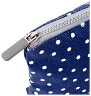 Pochette moyenne en toile de coton Roka Maida Vale - Pois bleu marine