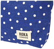 Roka Maida Vale Petite pochette en toile de coton - Marine à pois