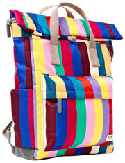 Sac à dos Roka Canfield B Medium en toile recyclée - Larges rayures multicolores