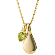 Beginnings August Semi-Precious Birthstone Necklace - Gold/Green