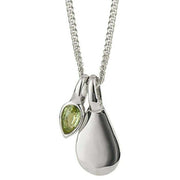 Beginnings August Semi-Precious Birthstone Necklace - Silver/Green