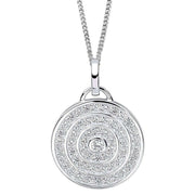 Beginnings Channel Set Circular Pendant - Silver
