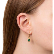 Beginnings Crystal Drop Earrings - Gold/Emerald Green