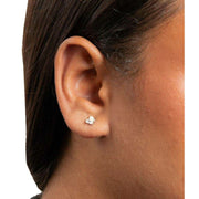 Beginnings Dainty Cluster Stud Earrings - Silver/White