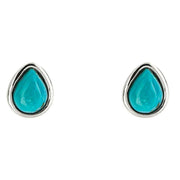 Beginnings December Semi-Precious Birthstone Earrings - Silver/Blue