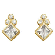 Beginnings Diamond Shape Stud Earrings - Gold