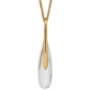 Beginnings Elongated Pebble Drop Pendant - Silver/Gold
