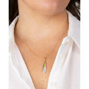 Beginnings Elongated Pebble Drop Pendant - Silver/Gold