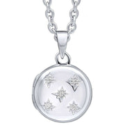 Beginnings Gemstone Round Locket Pendant - Silver