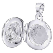 Beginnings Gemstone Round Locket Pendant - Silver