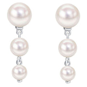 Beginnings Gradient Freshwater Pearl Drop Earrings - Silver/White