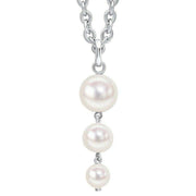 Beginnings Gradient Freshwater Pearl Pendant - Silver/White